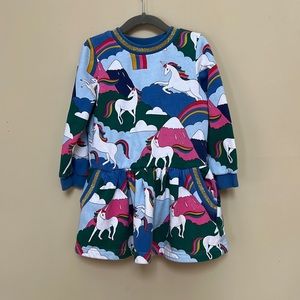 Boden Rainbow unicorn sweatshirt dress